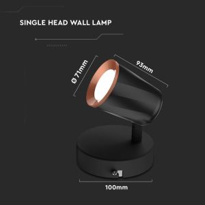 6W LED Wall Lamp 3000K Black