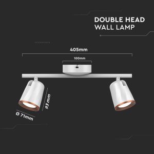 12W Led Wall Lamp Double Head 4000K White