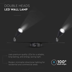 9W Led Wall Lamp 4000K Black