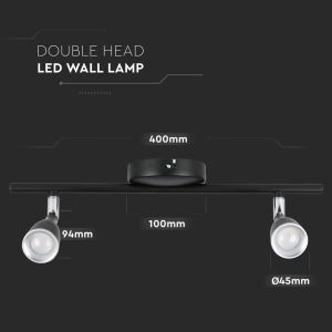 9W Led Wall Lamp 4000K Black