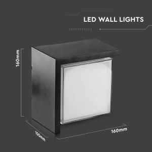 12W LED Wall Light Sami-Frame Black Square 3000K