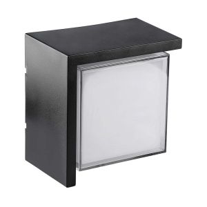 12W LED Wall Light Sami-Frame Black Square 3000K