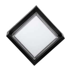 12W LED Wall Light Sami-Frame Black Square 3000K