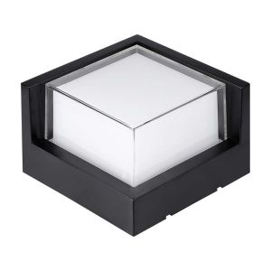 12W LED Wall Light Sami-Frame Black Square 3000K