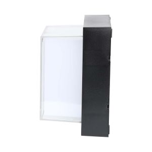 12W LED Wall Light Black Square 3000K