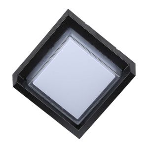 7W LED Wall Light Sami-Frame Black Square 3000K