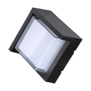 7W LED Wall Light Sami-Frame Black Square 3000K