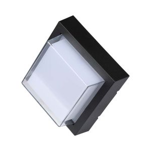 7W LED Wall Light Black Square 3000K