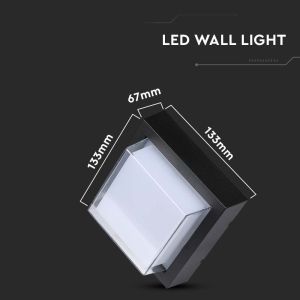 7W LED Wall Light Black Square 3000K