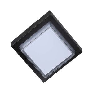 7W LED Wall Light Black Square 3000K