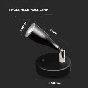 4.5W Led Wall Lamp 3000K Black With Switch