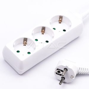 3 Ways Socket (3G 1.5MM2 X 1.5M) Polybag With Card White