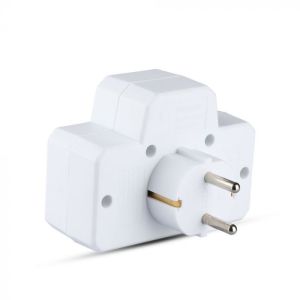 3 Outlet Power Adapter With Earth Contact And Switch 16A 250V ( Label + Polybag With Headcard)