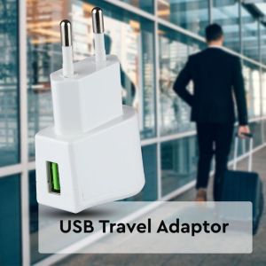 USB Travel Adaptor With Double Blister Package White