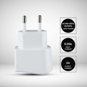 USB Travel Adaptor With Double Blister Package White