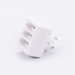 3 Outlet Adapter 2.5A White Label + Poly Bag