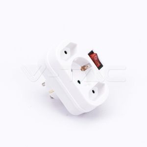 Adapter With Switch & Earthing Contact 2 Socket 2.5 1 Socket 16A