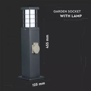 2 Way Gerden Socket With Lamp IP44