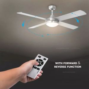 2*E27 LED Ceiling Fan With Light Kit Rf Kontrol 4 Blades 60W DC Motor