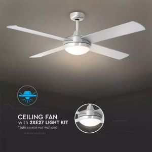 2*E27 LED Ceiling Fan With Light Kit Rf Kontrol 4 Blades 60W DC Motor