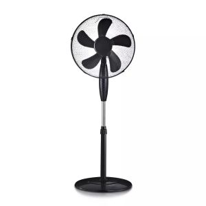 55W Stand Fan Round Base 5 Blades 3 Speed Black