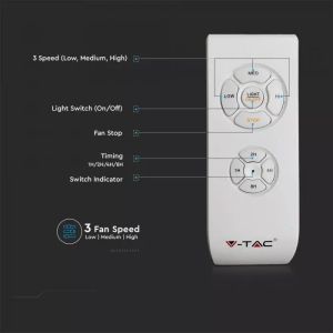 45W LED Box Fan With Ceiling Light RF Control 3in1 Motor Blue Ring