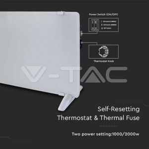 2000W LED Panel Heater With Aluminium Heating Elemenet White IP24