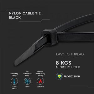 Cable Tie - 2.5*150mm Black 100pcs/Pack