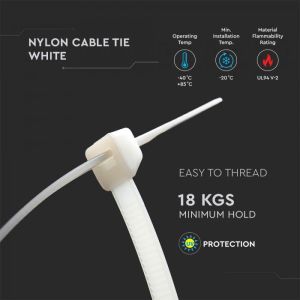 Cable Tie - 3.5*150mm White 100pcs/Pack