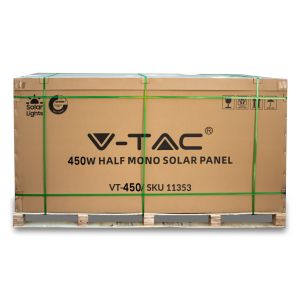 V-TAC Pallet 14kW (13.95 kW) with 31 Monocrystalline Photovoltaic Solar Panels 450W 2094*1038*35mm (SKU 11353)