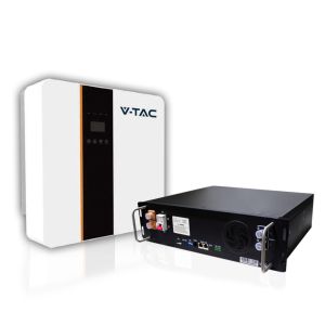 V-TAC Photovoltaic KIT 5kW with LiFePO4 5 kWh Storage Battery (11377) and Single-Phase Hybrid Inverter with Accessories included (11508) - Without Photovoltaic Panels