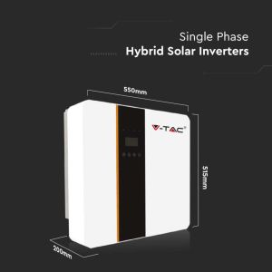 V-TAC Photovoltaic Inverter INVT Single-Phase Hybrid On-Grid/Off-Grid 5kW with LCD Screen including TA, WiFi and Cables 5+5 Year Warranty IP65