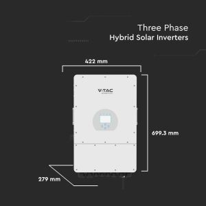 V-TAC Deye Three-Phase Hybrid On-Grid/Off-Grid Photovoltaic Inverter 10kW with LCD Color Touch Screen and Integrated Smart Meter including CT and WiFi 5+5 Year Warranty IP65