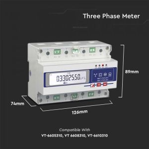 V-TAC Smart Meter Bidirectional Three-Phase Meter for Energy Consumption Monitoring for XG Series Inverters 