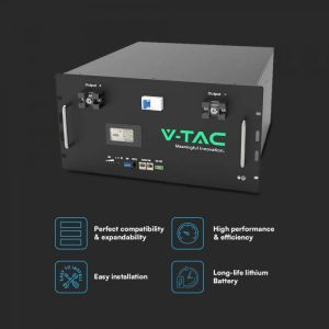 V-TAC Storage Battery 9.6kWh Lithium Rack Integrated BMS for Photovoltaic Inverters (48V 200Ah) 10YRS Warranty