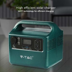 V-TAC Portable Power Station with Lithium Storage Battery 252Wh AC:220V 2*300W (Max. 500W) Rechargeable with Power Supply or Portable Photovoltaic Solar Panel