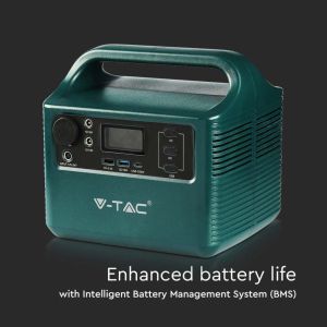 V-TAC Portable Power Station with Lithium Storage Battery 252Wh AC:220V 2*300W (Max. 500W) Rechargeable with Power Supply or Portable Photovoltaic Solar Panel