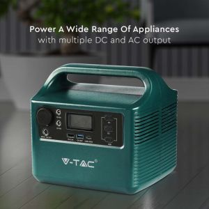 V-TAC Portable Power Station with Lithium Storage Battery 252Wh AC:220V 2*300W (Max. 500W) Rechargeable with Power Supply or Portable Photovoltaic Solar Panel