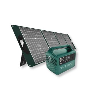 V-TAC Portable Power Station with Lithium Storage Battery 252Wh AC:220V 2*300W (Max. 500W) Rechargeable with Power Supply or Portable Photovoltaic Solar Panel