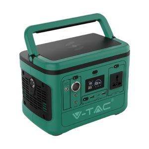 V-TAC Portable Power Station with Lithium Storage Battery 568Wh AC:220V 600W (Max. 1000W) Rechargeable with Power Supply or Portable Photovoltaic Solar Panel