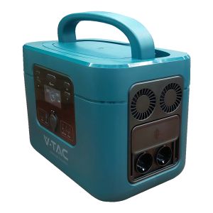 V-TAC Portable Power Station with LiFePO4 Storage Battery 1050Wh AC:220V 2*1000W (Max. 1800W) Rechargeable with Power Supply or Portable Photovoltaic Solar Panel