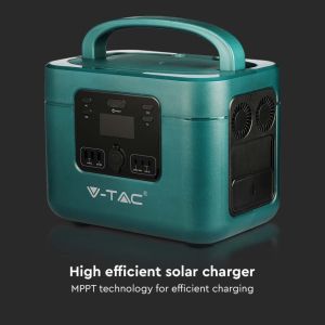 V-TAC Portable Power Station with LiFePO4 Storage Battery 1050Wh AC:220V 2*1000W (Max. 1800W) Rechargeable with Power Supply or Portable Photovoltaic Solar Panel