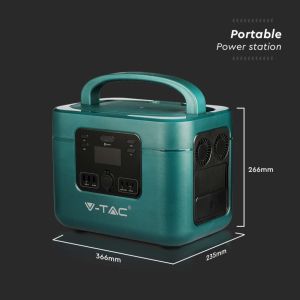 V-TAC Portable Power Station with LiFePO4 Storage Battery 1050Wh AC:220V 2*1000W (Max. 1800W) Rechargeable with Power Supply or Portable Photovoltaic Solar Panel