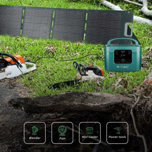 V-TAC Portable Power Station with LiFePO4 Storage Battery 1050Wh AC:220V 2*1000W (Max. 1800W) Rechargeable with Power Supply or Portable Photovoltaic Solar Panel