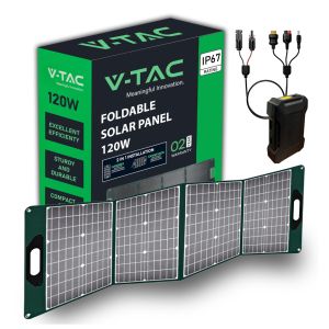 V-TAC 120W Foldable Photovoltaic Solar Panel for Portable Power Stations 1702*406*5mm