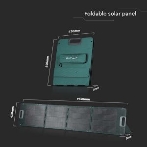 V-TAC 120W Foldable Photovoltaic Solar Panel for Portable Power Stations 1702*406*5mm