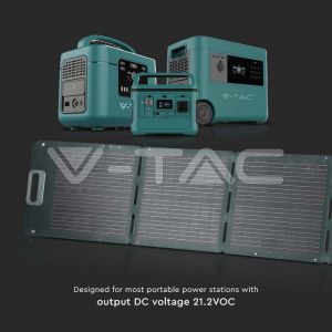 V-TAC 2*Photovoltaic Solar Panels 2*120W (240W) Foldable for Portable Power Stations 1930*430*25mm