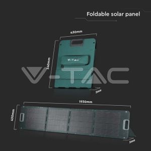 V-TAC 2*Photovoltaic Solar Panels 2*120W (240W) Foldable for Portable Power Stations 1930*430*25mm