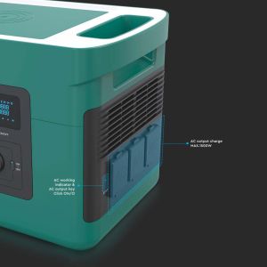 V-TAC Portable Power Station with LiFePO4 Storage Battery 1024Wh AC:220V 1000W (Max. 1800W) with 3 Schuko Sockets Rechargeable with Power Supply or Portable Photovoltaic Solar Panel